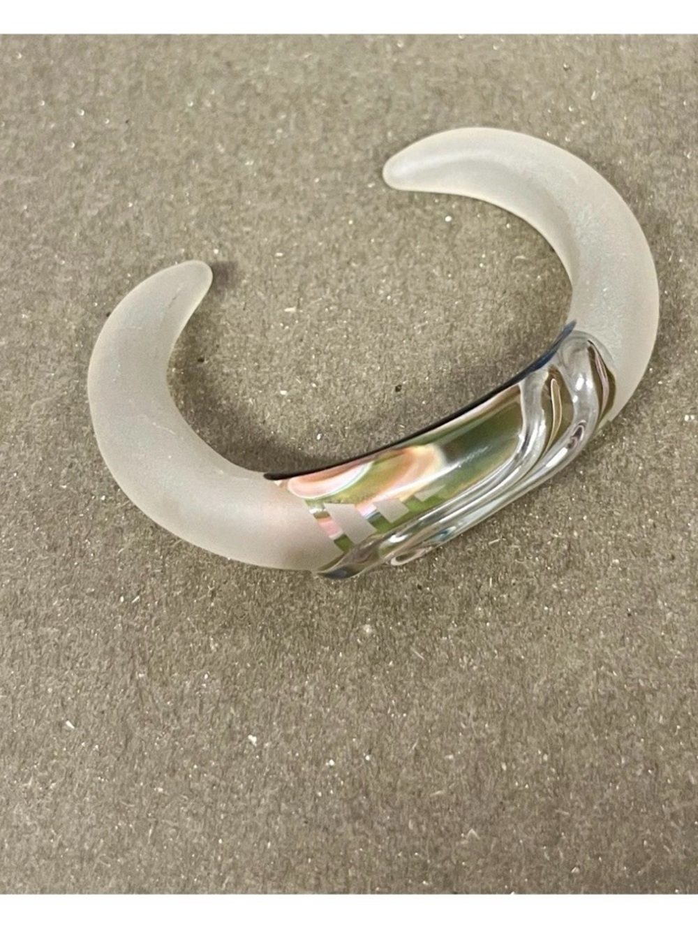 Ann Miller Elegant Women’s Glass Cuff Bracelet With Surface Finish 3”